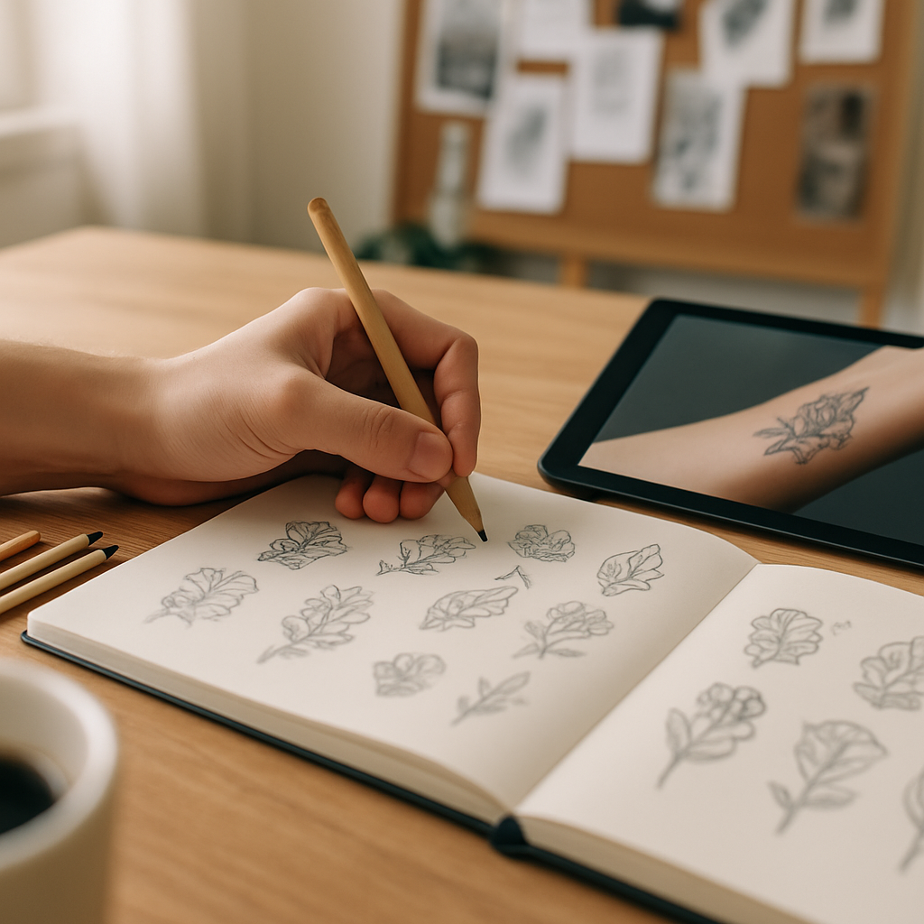 Skizzentechnik und Entwürfe: Inspiration bei Tattoosamour